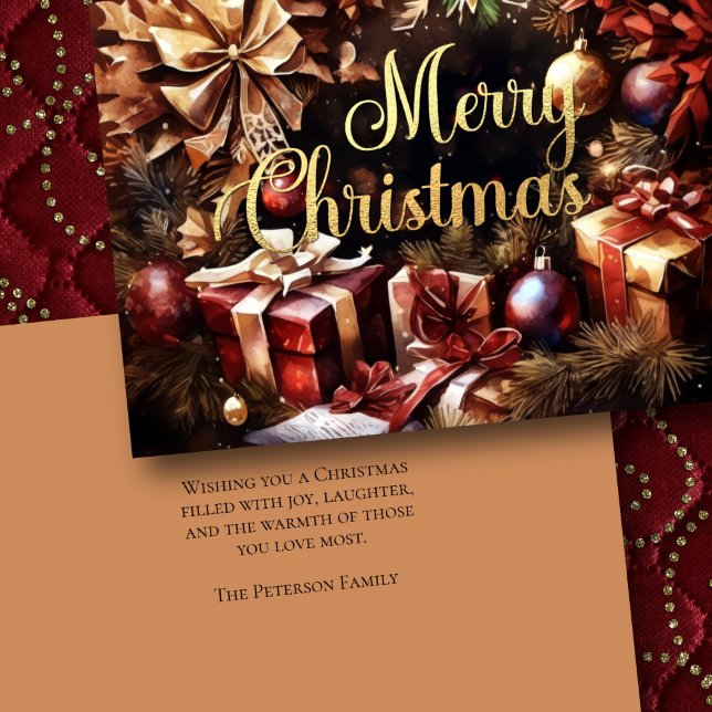 Carte Aquarelle Wreath Cadeaux Noël (Créateur téléchargé)