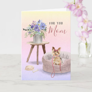 Carte Aquarelle Yorkie Cute Personnalisée Joyeux Anniver