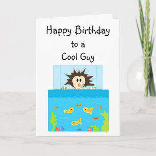 Carte Aquarium de poissons pour mec cool