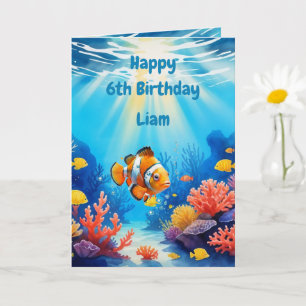 Carte Aquarium d'eau sous-marine Nom personnalisé Annive