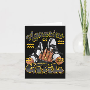 Carte Aquarius Girl Anniversaire Afro Queen Basket Zodia