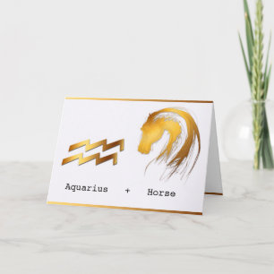 Carte Aquarius Horse Chinois Astrologie Occidentale Anni