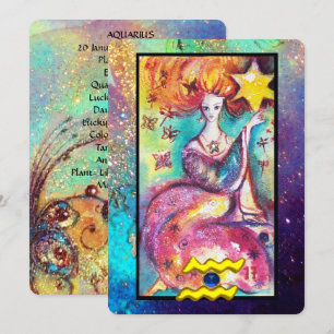 CARTE AQUARIUS, STAR TAROT ASTROLOGIE ZODIAC ANNIVERSAIR