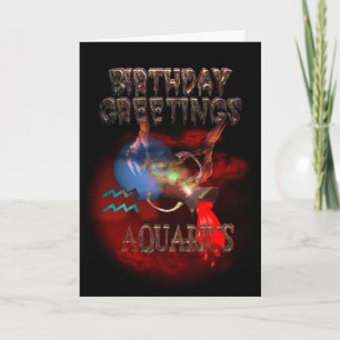 Carte Aquarius Zodiac voeux d'anniversaire par Valxart