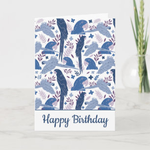 Carte Ara Perroquet Bleu Tropical Laisser Motif Annivers