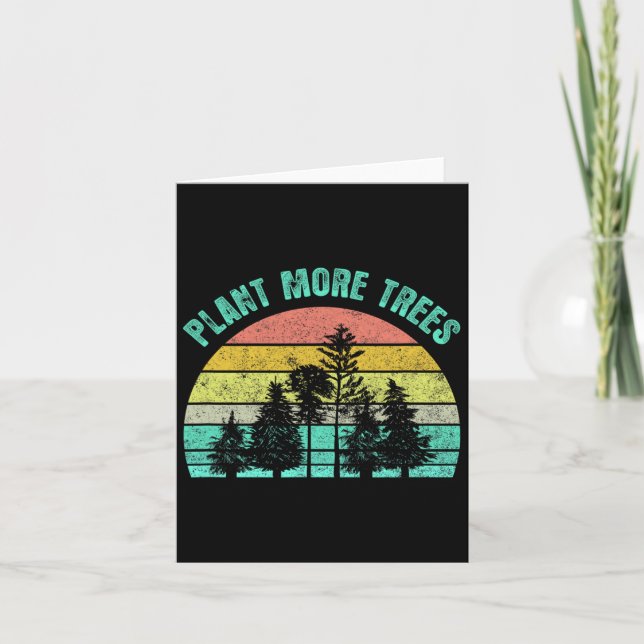 Carte Arbor Day 2021 Plante Plus d'arbres Retro Nature C (Devant)