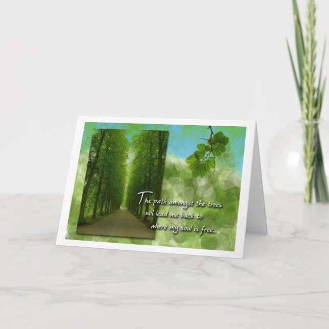 Carte Arbor Day Promenade Chemin Avec Arbres (Devant)