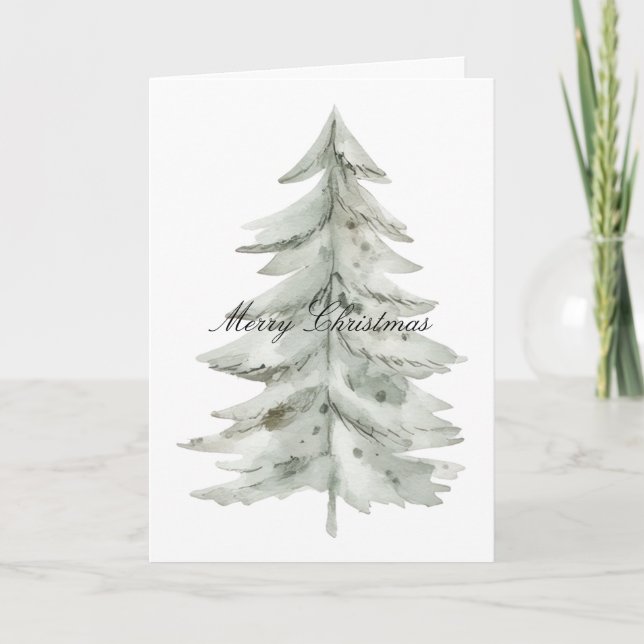 Carte Arbre blanc de Noël (Devant)