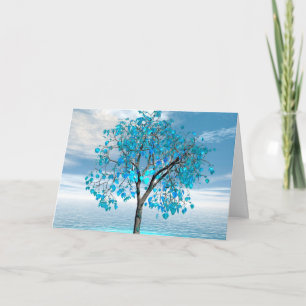Carte Arbre bleu cristal