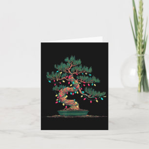 Carte Arbre Bonsaï Drôle Graphiques de Noël Lumières Amo