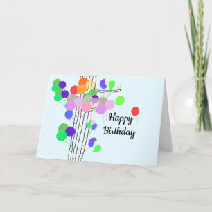 Carte Arbre de ballons d'anniversaire
