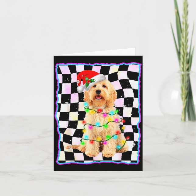 Carte Arbre de chien Goldendoodle Noël Xmas Cadeau pour  (Devant)