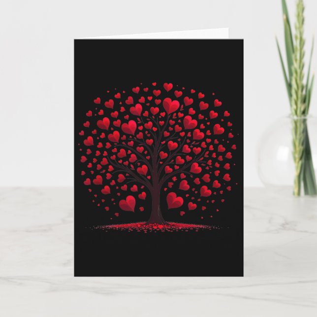 Carte Arbre de cœur d'amour de la Saint-Valentin (Devant)