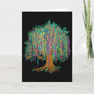 Carte Arbre de Mardi Gras Perles Nouvelle-Orléans 2025 A