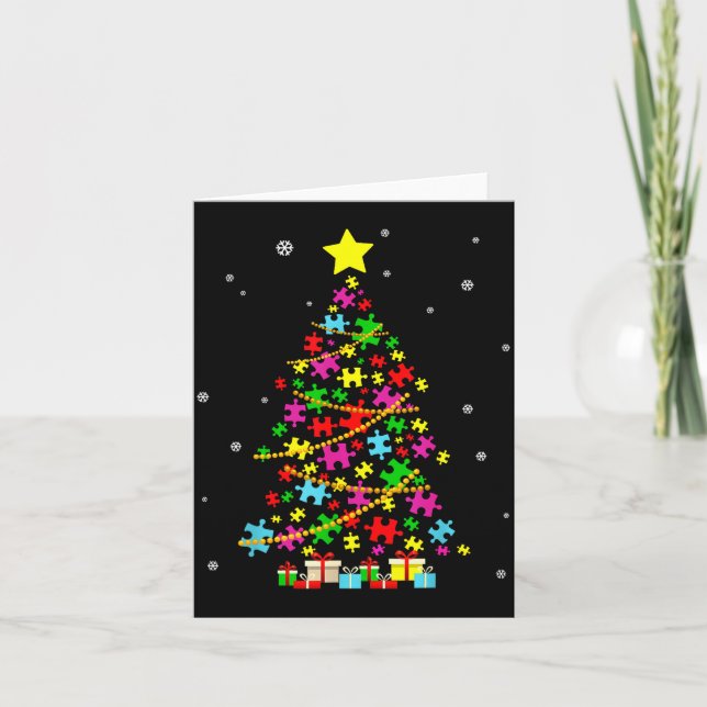 Carte Arbre de Noël Autisme Noël d'autisme  (Devant)
