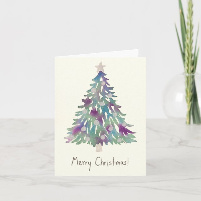 Carte Arbre de Noël - Baubles Argent (Devant)
