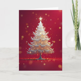 Carte Arbre de Noël blanc artistique