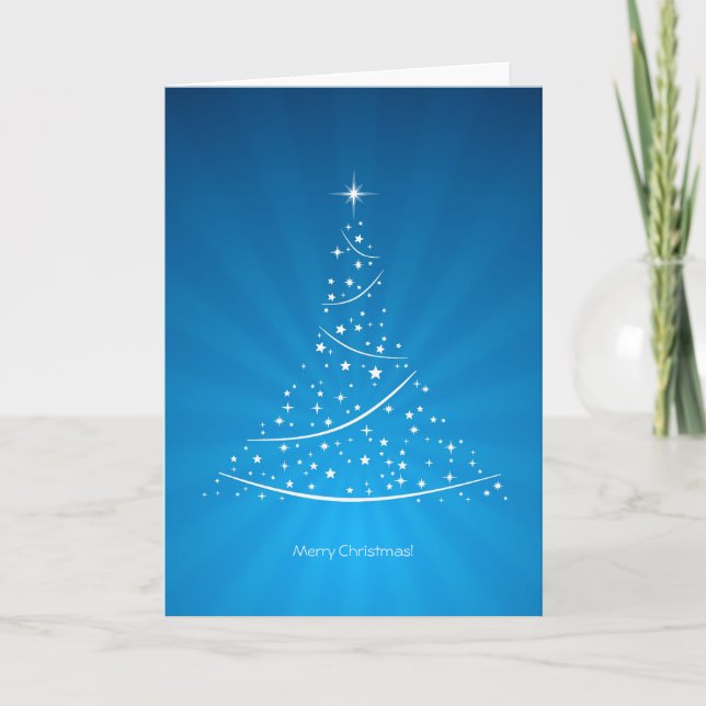 Carte Arbre de Noël (bleu) (Devant)