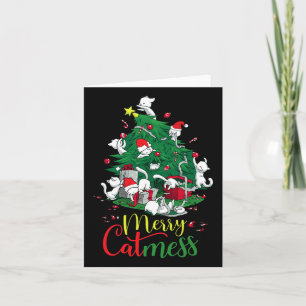 Carte Arbre de Noël Chat Drôle Merry Catmess Amoureux de