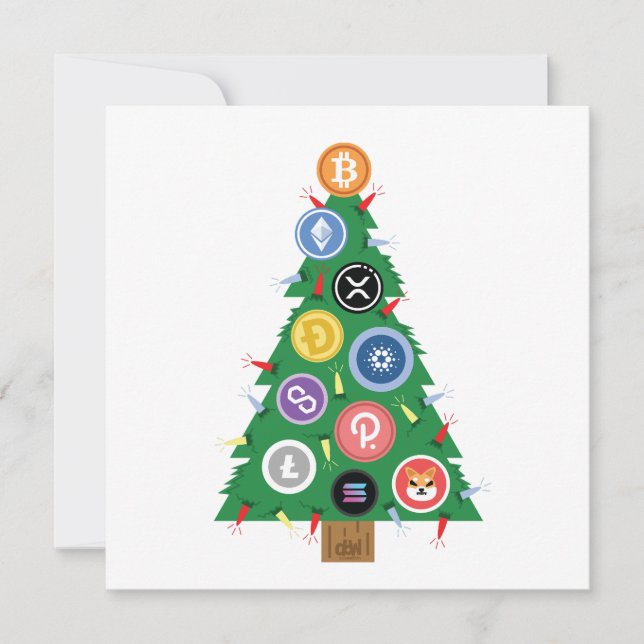 Carte Arbre de Noël Crypto Arbre de Cryptomonnaie (Devant)