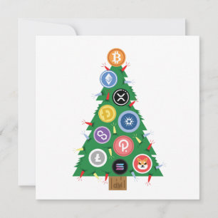 Carte Arbre de Noël Crypto Arbre de Cryptomonnaie