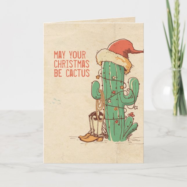 Carte Arbre de Noël de Cactus (Devant)