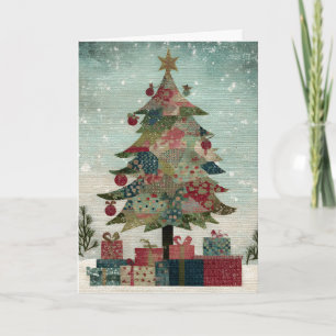 Carte Arbre de Noël de campagne en gros caractères facil