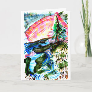 Carte Arbre de Noël de la côte de la mer