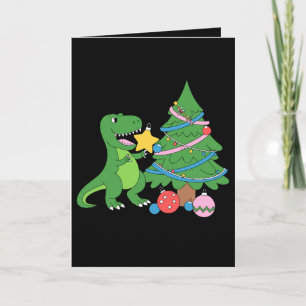 Carte Arbre de Noël dinosaure étoile de Noël Struggle Is