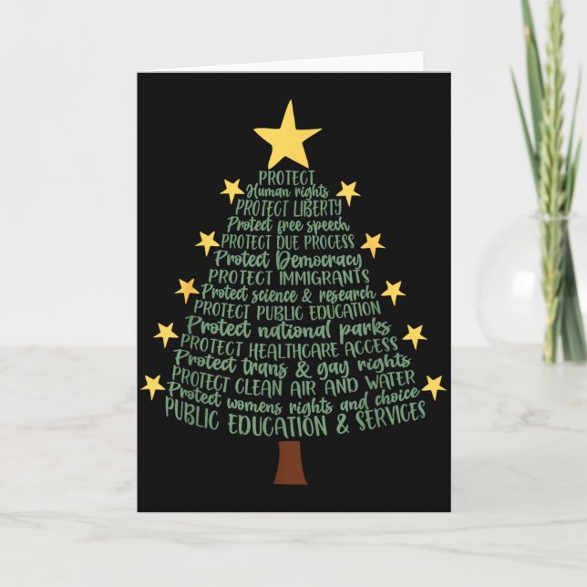 Carte Arbre de Noël drôle anti Trump subtil  (Devant)