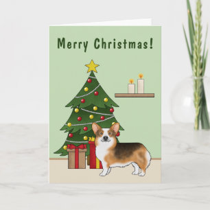 Carte Arbre de Noël du Tri Pembroke Welsh Corgi roux