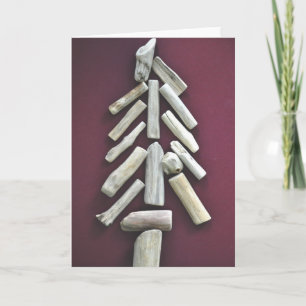 Carte Arbre de Noël en bois flotté