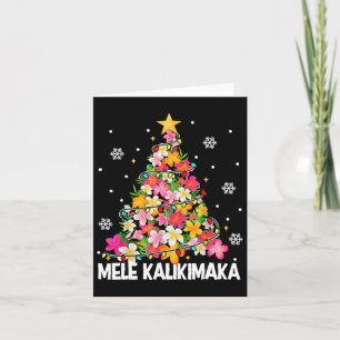 Carte Arbre de Noël Floral hawaïen Mele Kalikimaka Tro