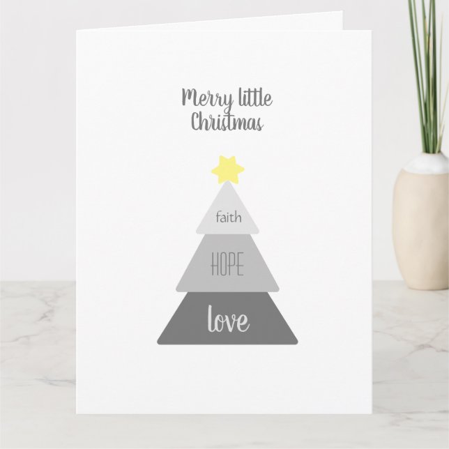 Carte Arbre de Noël Foi simple Espoir Amour Noël (Devant)
