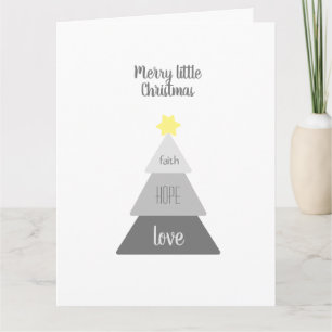Carte Arbre de Noël Foi simple Espoir Amour Noël