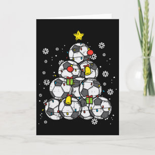 Carte Arbre de Noël Football Xmas Joueurs Garçons Filles