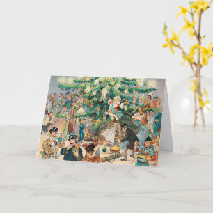 Carte Arbre de Noël grand dessin animé pour enfants