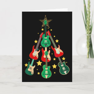 Carte Arbre de Noël Guitare Cool Amoureux de Guitare Noë
