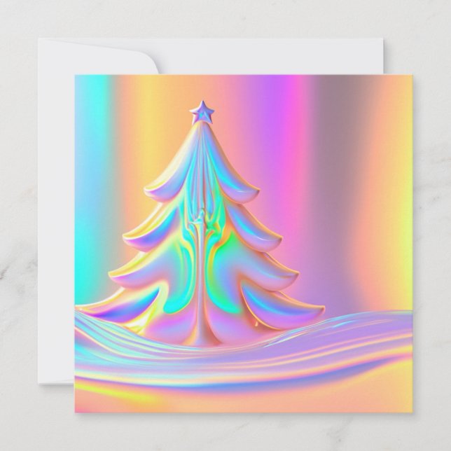 Carte Arbre de Noël Iridescente (Devant)