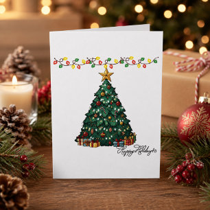 Carte Arbre de Noël Joyuses Fêtes personnalisé