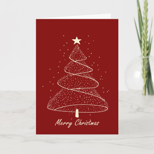 Carte Arbre de Noël minimaliste moderne (Devant)