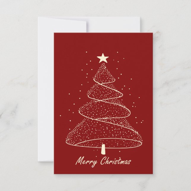 Carte Arbre de Noël minimaliste moderne (Devant)