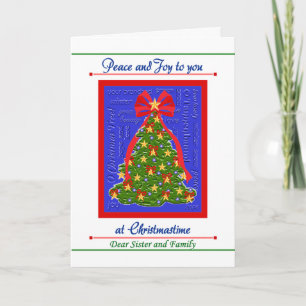 Carte Arbre de Noël pour Soeur et Famille - Paix