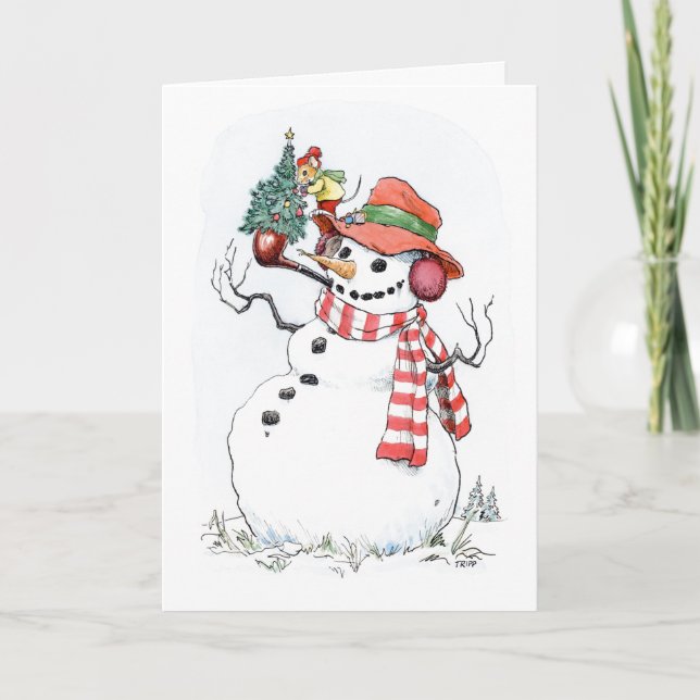 Carte Arbre de Noël Snowman (Devant)