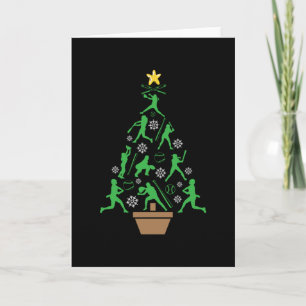 Carte Arbre de Noël Softball Filles Femmes