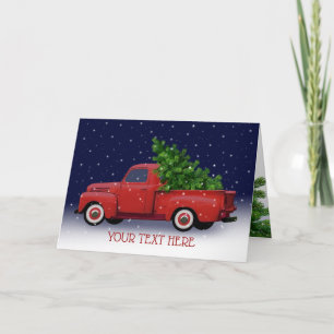 Carte Arbre de Noël Vintage Red Truck Hauts