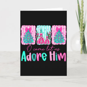 Carte Arbre de Noël Xmas Prépa Oh Venez Adorons Hi
