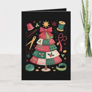 Carte Arbre de patchwork de Noël Couture quilteur Xmas
