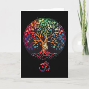 Carte Arbre de Vie avec Symbole Om Yoga 