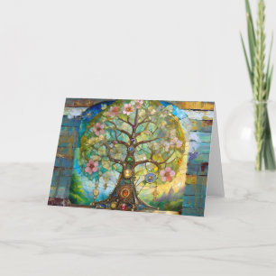 Carte Arbre de Vie Fleurissant des 7 Chakras